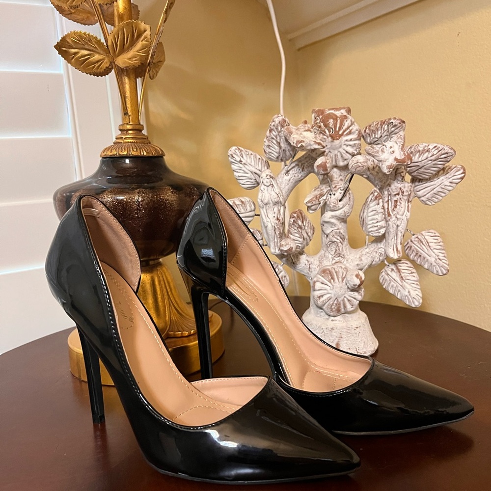 Elegant Black Patent Leather Heels